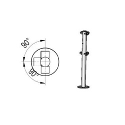 OXGARD с отв. под фиксатор Т-образн. (6 муфт) ВЗР 1996.09.32 Стойка ограждения 