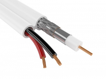 Кабель комбинированный RG-59 MICRO+2x0.75 мм2  75 Ом, белый, 200 м 04-620