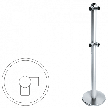 OXGARD ВЗР 2442.03 Стойка ограждения передвижная L-образная 