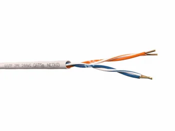 Netko Кабель U/UTP2 cat.5е, 500м, 2 пары 24 AWG BC, одножильный, неэкранированный, серый, Expert