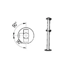 OXGARD с отв. под фиксатор Т-образн. (6 муфт) ВЗР 1996.09.32 Стойка ограждения 