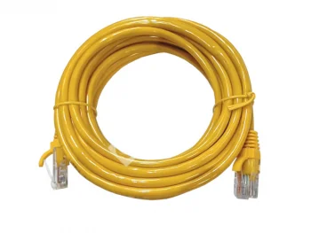 Netko Патч-корд UTP4 cat 5e, 5,0м, ВС, LSZH, желтый, литой коннектор Optima