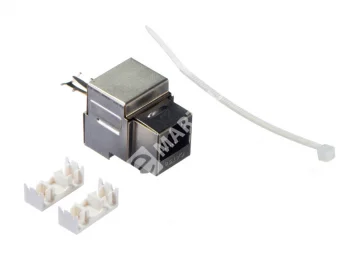 Netko Модуль Keystone экранированный, RJ45, cat.5e, 90°, 110/Krone тип, под инструмент, KE, металлик