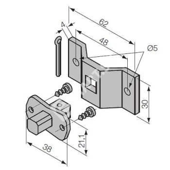NICE 523.10012 Квадратный штифт