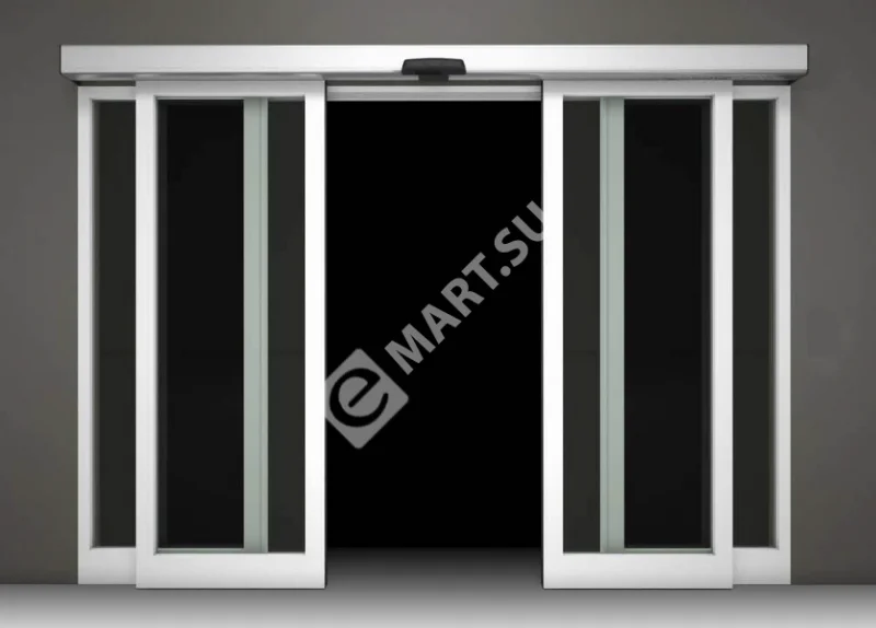 Изображение применения для раздвижной двустворчатой автоматики FLUO